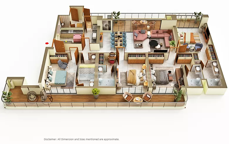 4 BHK luxury apartment at Smartworld Elie Saab Residences Sector 98 Noida