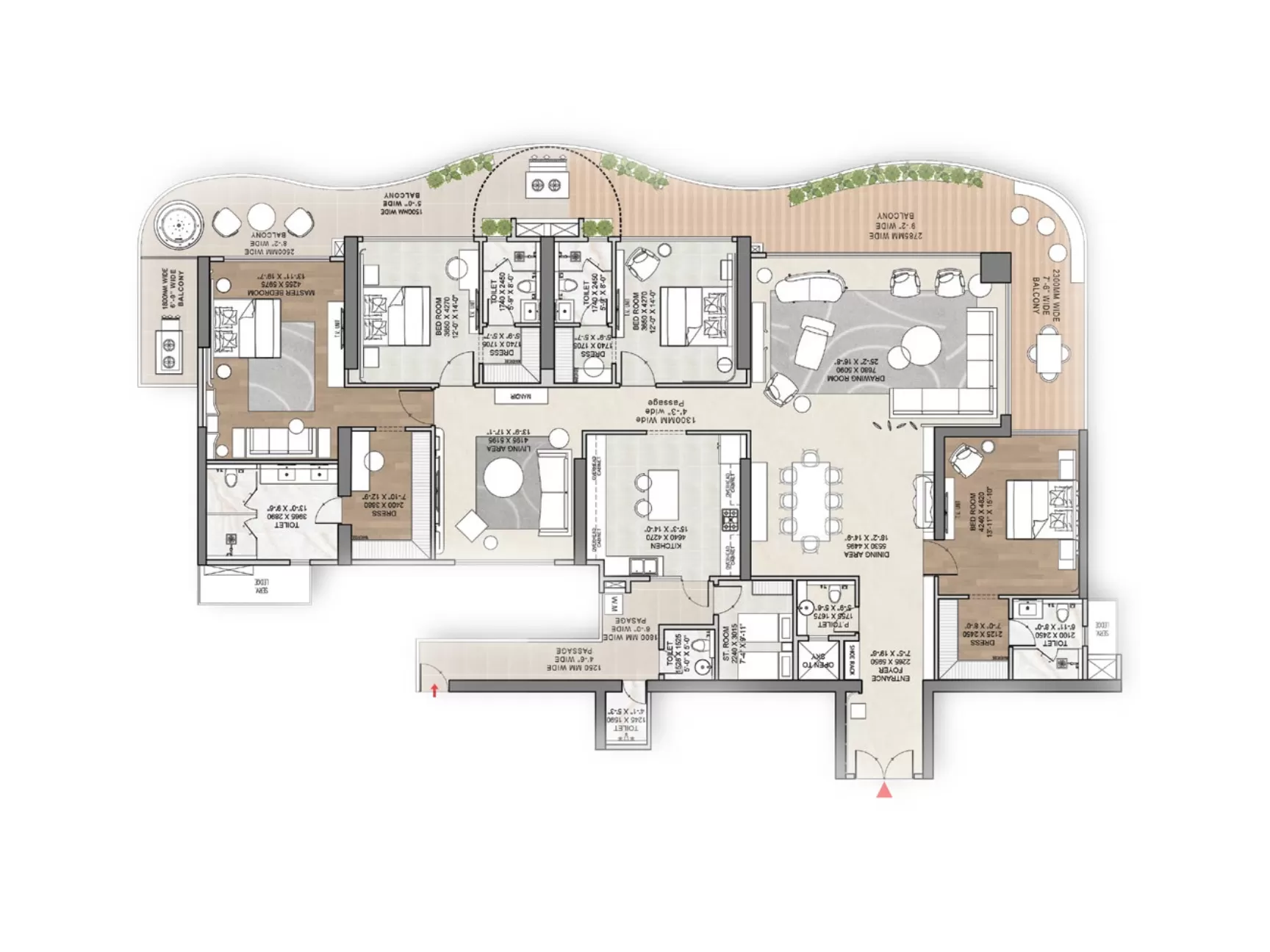 Great Value Ekanam 4 BHK floor plan 5525 sq ft Sector 107 Noida