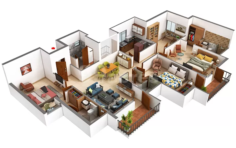 3C Lotus Panache 3 BHK floor plan 2150 sq.ft Sector 110 Noida near Noida Expressway