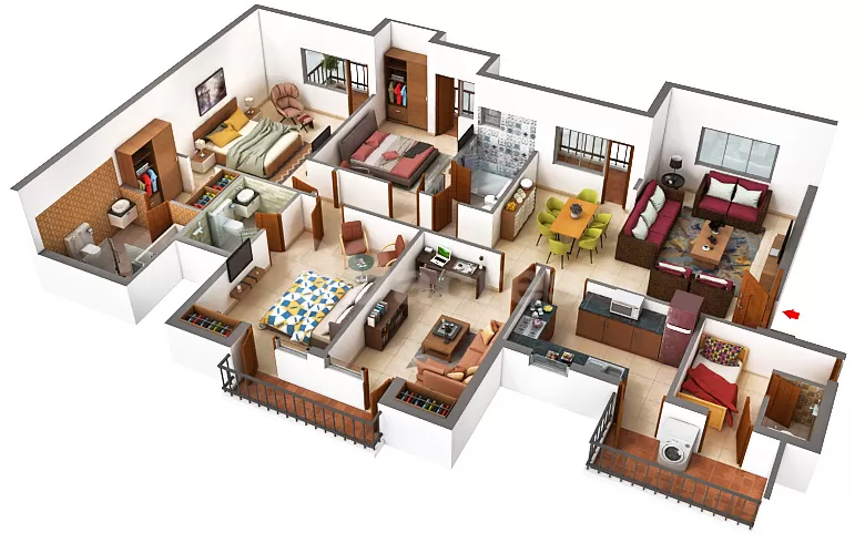 3C Lotus Panache 3 BHK floor plan 2538 sq.ft Sector 110 Noida near Noida Expressway