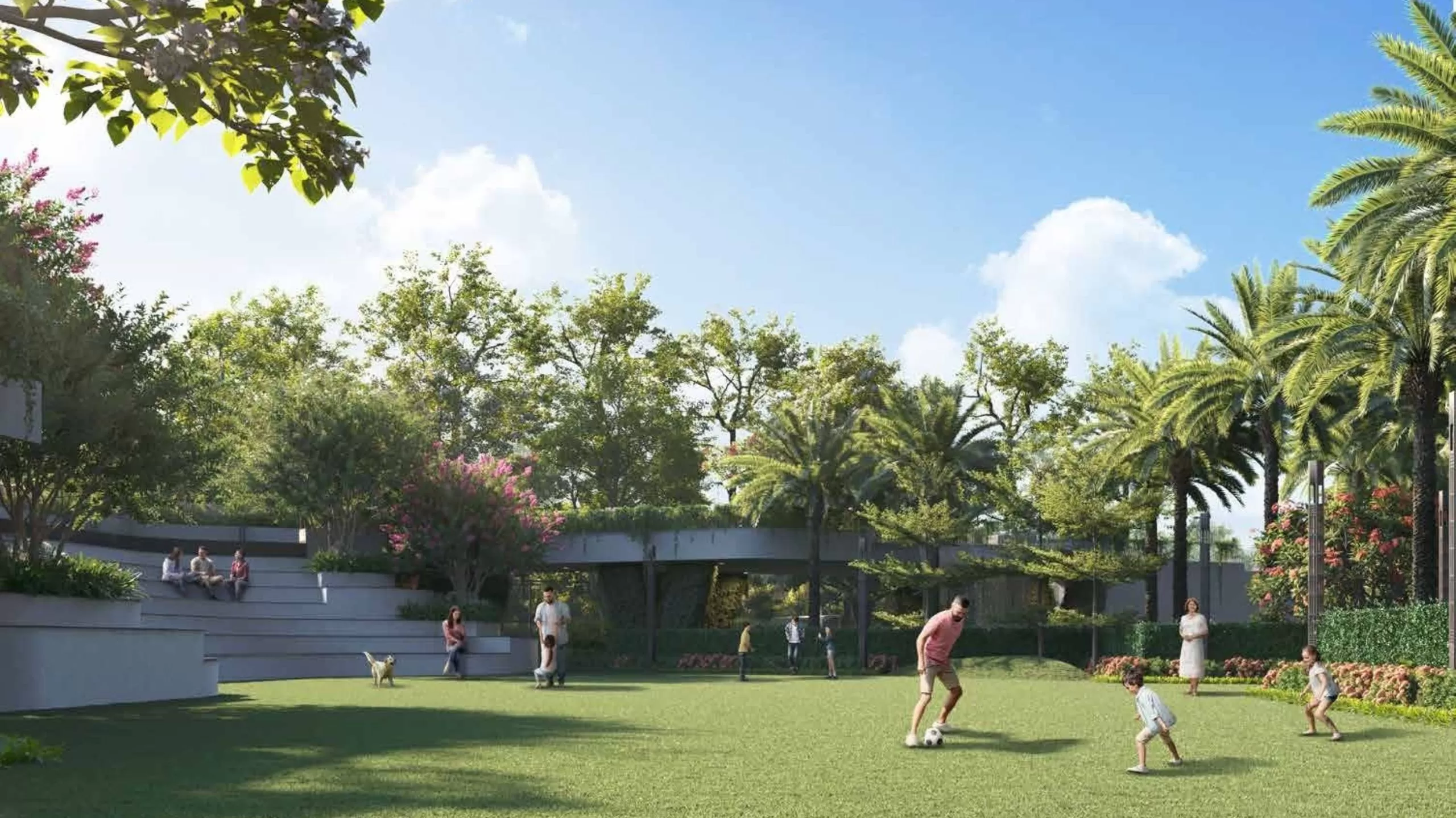 kids playing area with landscaped garden at North Wind Sanctuary Greater Noida