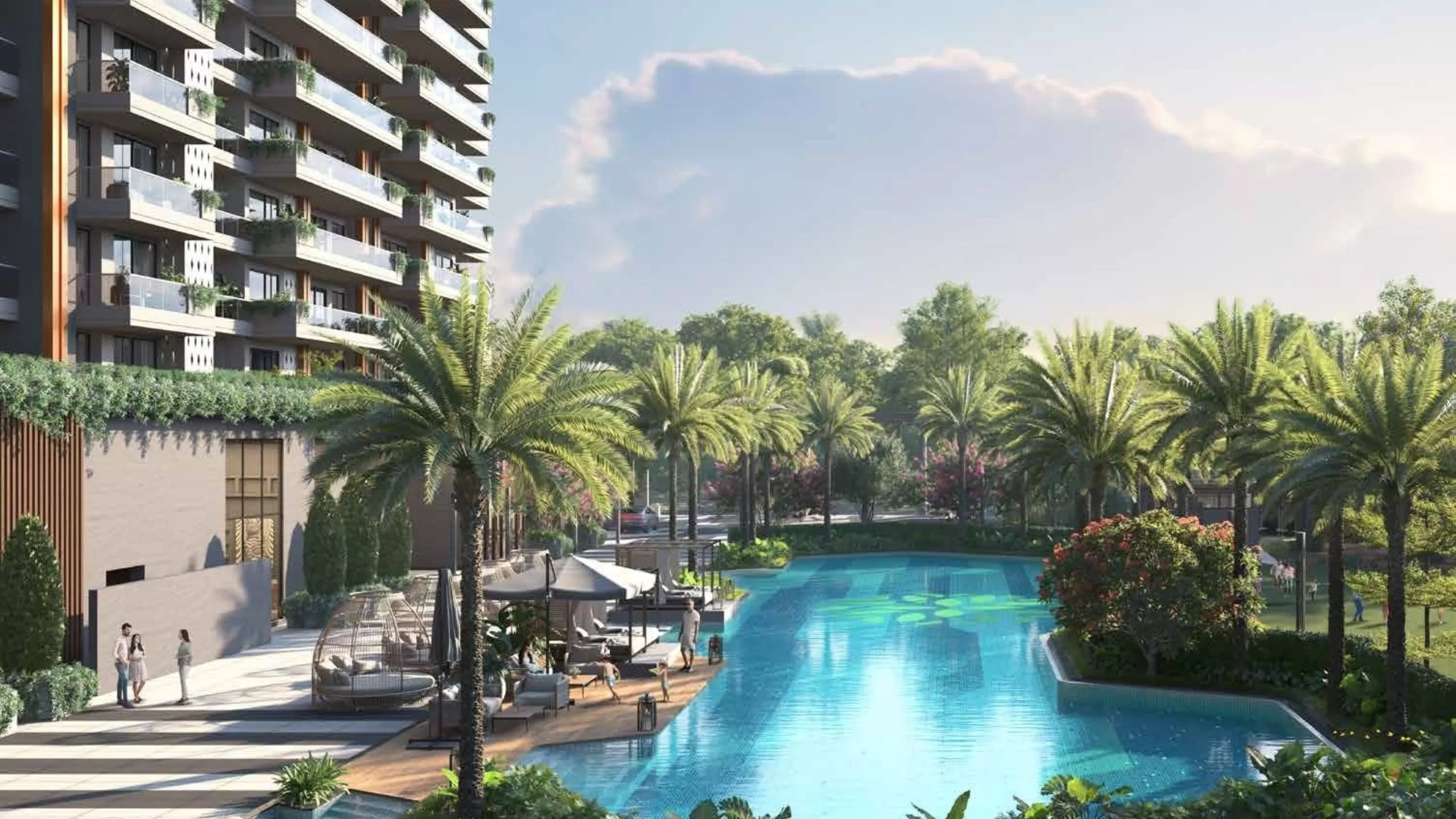 landscaped waterbody with jogging track at North Wind Sanctuary Greater Noida