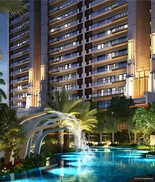 Luxury 2 BHK branded apartment at Smartworld Elie Saab Residences with elegant design and balconies